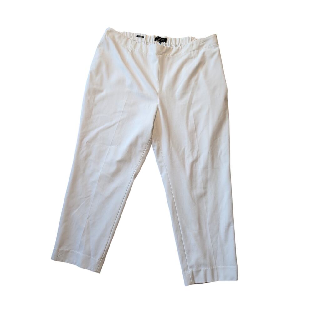 Talbots Hollywood White Crop Pull On Pants Women's Plus Size 18WP